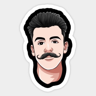 Handlebar Mustache Man Hipster Facial Hair Sticker